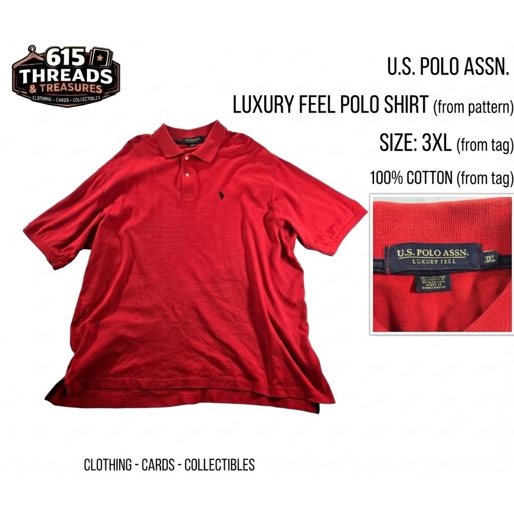 US Polo Assn Polo Shirt Mens 3XL Red Luxury Feel Short Sleeve Embroidered Logo